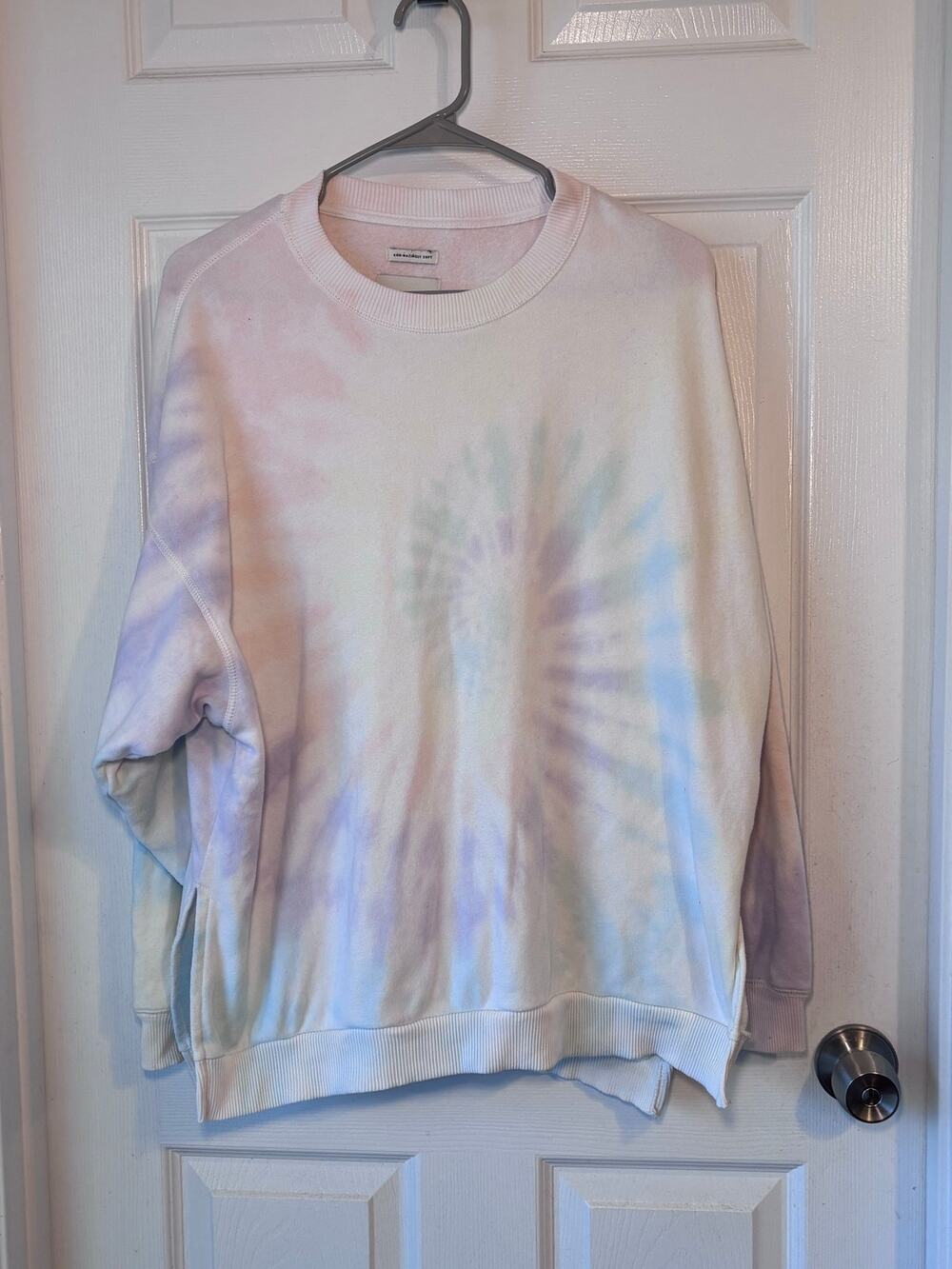 American Eagle Ahh-Mazingly Soft Pastel Tie Dye Crewneck Sweatshirt XS Oversized